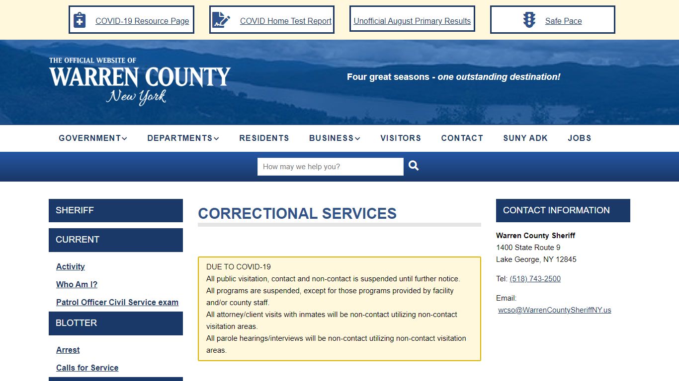 CORRECTIONAL SERVICES | Warren County